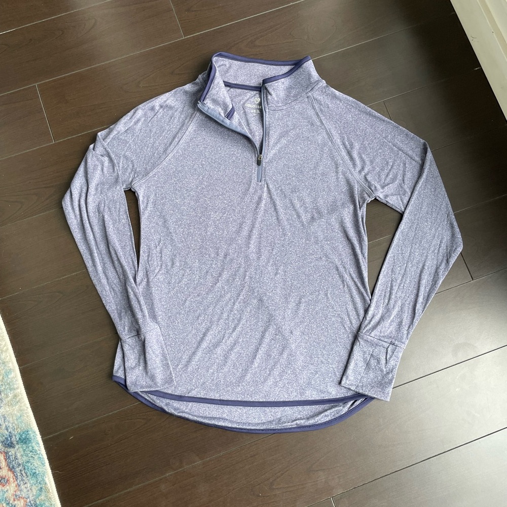 NEW Heather Blue Grey Quarter-Zip Pullover Performance Athletic Wear